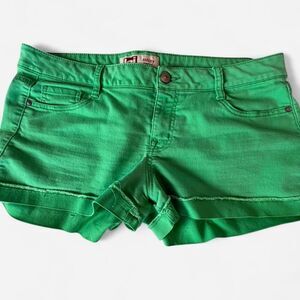 Vintage Y2K LEI green Ashley low rise booty shorts women size 15